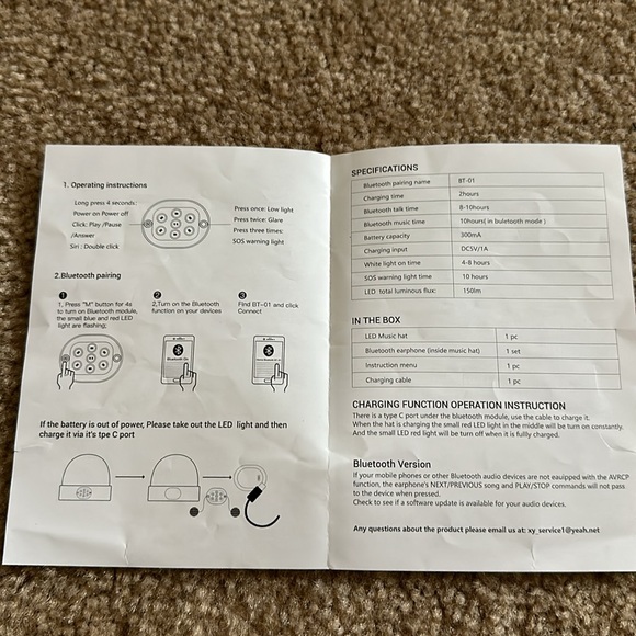 Beanie with headlamp and music - Picture 8 of 9